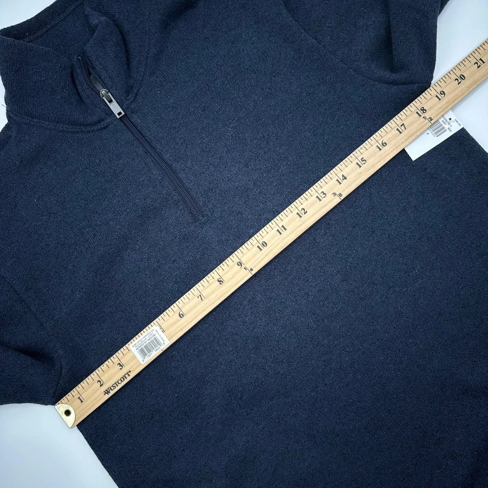 Old Navy Men Small Navy Blue Fleece Quarter Zip Pullover Sweater 610002-00-1 NWT